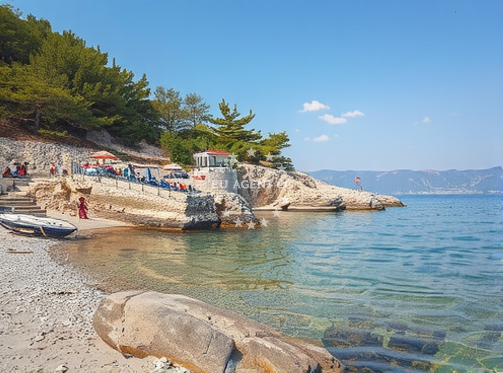 Beach facilities and surroundings at Plaza Tusno in vrboska 48, Vrboska