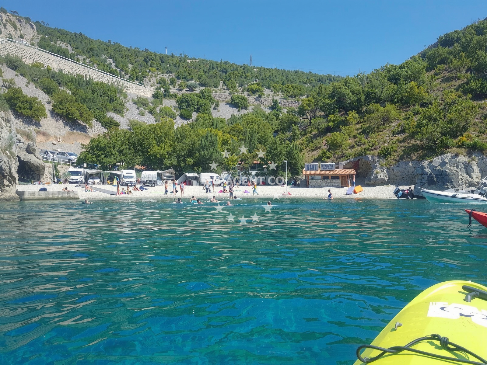 Beach facilities and surroundings at Plaza Ujca in Spasovac 151 b, Senj