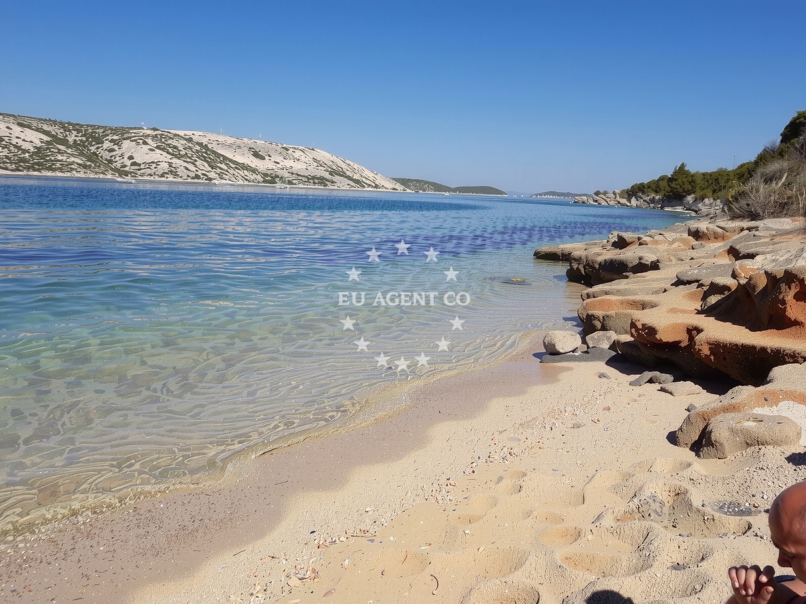Sea and coastal view of Plaza Valentina in 574 Barbat, Rab