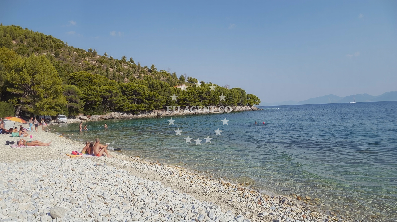 Sea and coastal view of Plaza Vira in Donja Vala, Drvenik