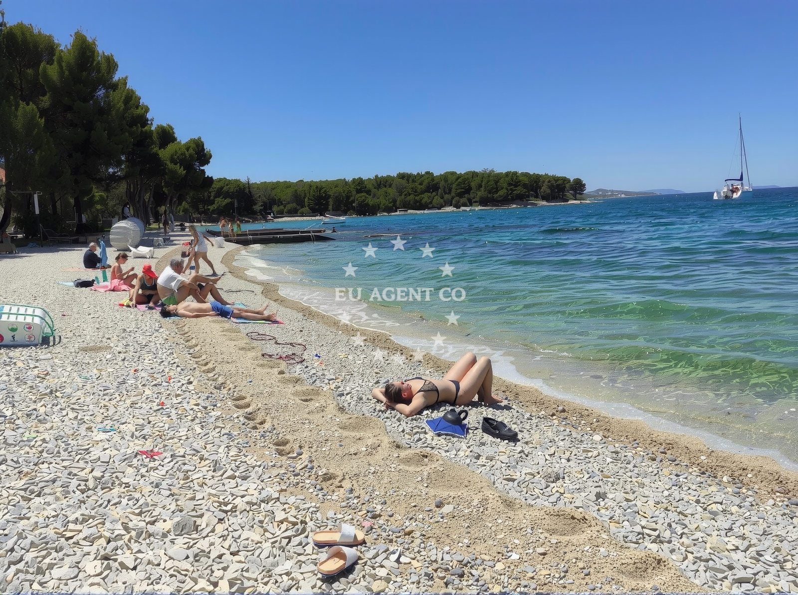 Sea and coastal view of Plaza Vlacica in Bana Josipa Jel?i?a 1A, Supetar