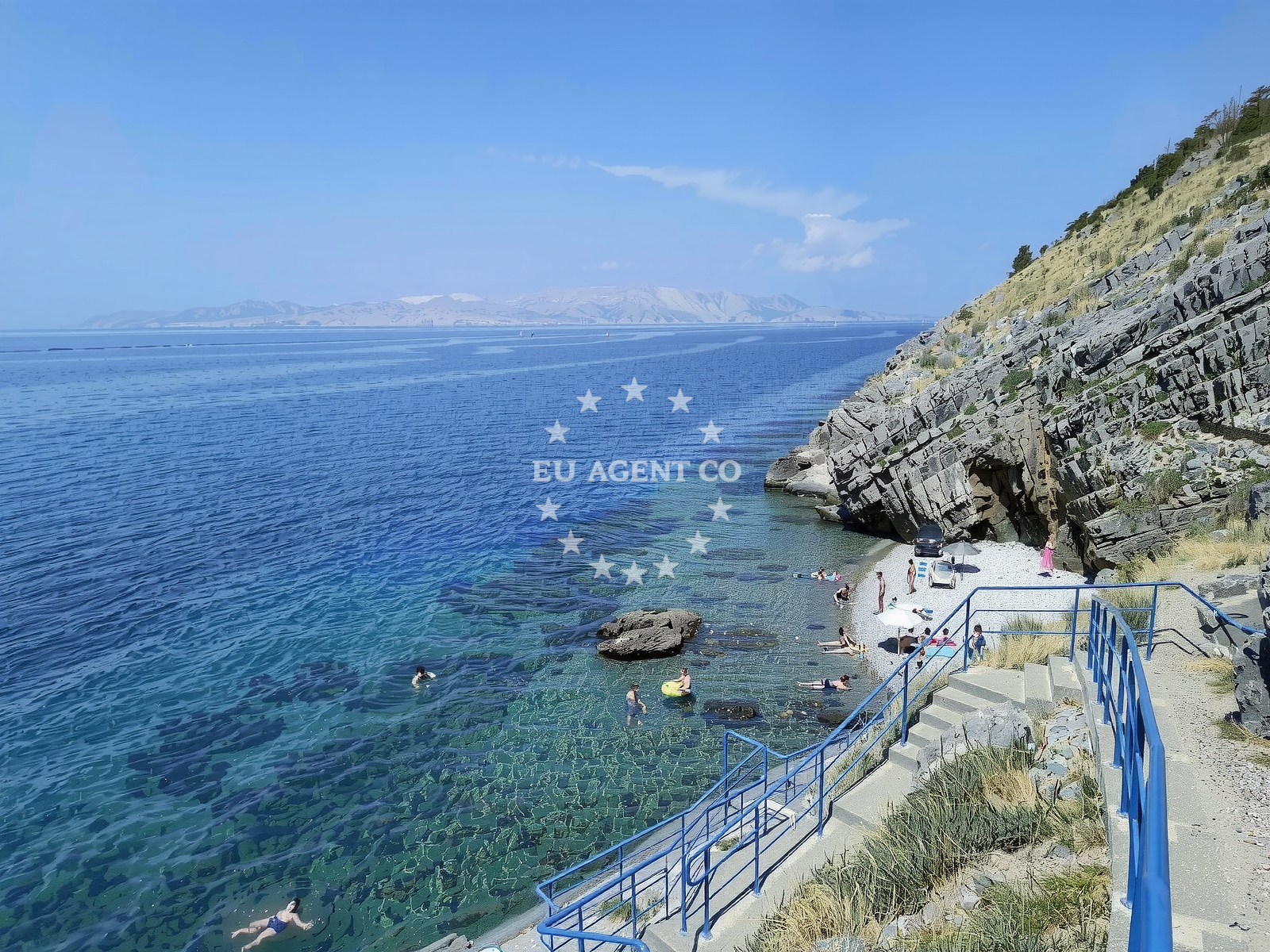 Sea and coastal view of Plaza Voda in Ul. Prva Fortica 6, Senj