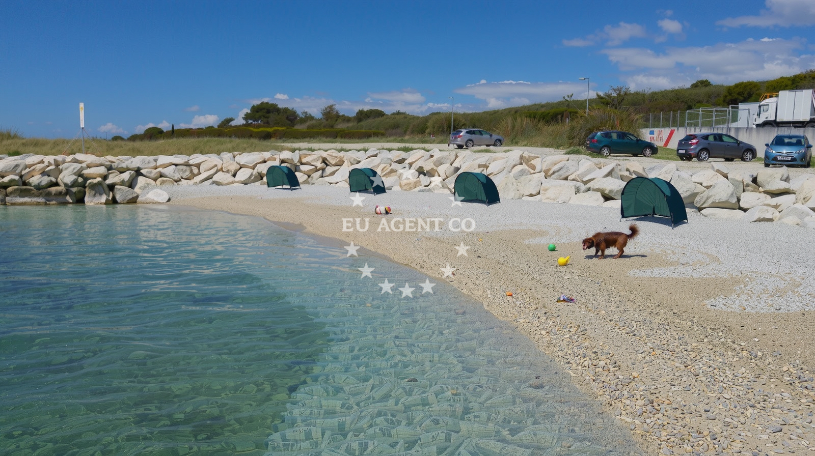 Shoreline and swimming area at Plaza za pse Duilovo in Put Žnjana 27, Split