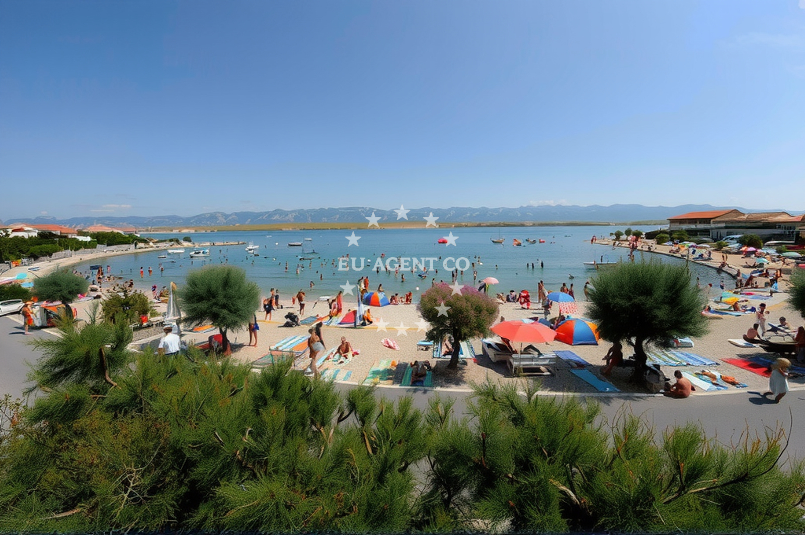 Sea and coastal view of Plaza Zitna in Zitna XVI 8, 1, Vir