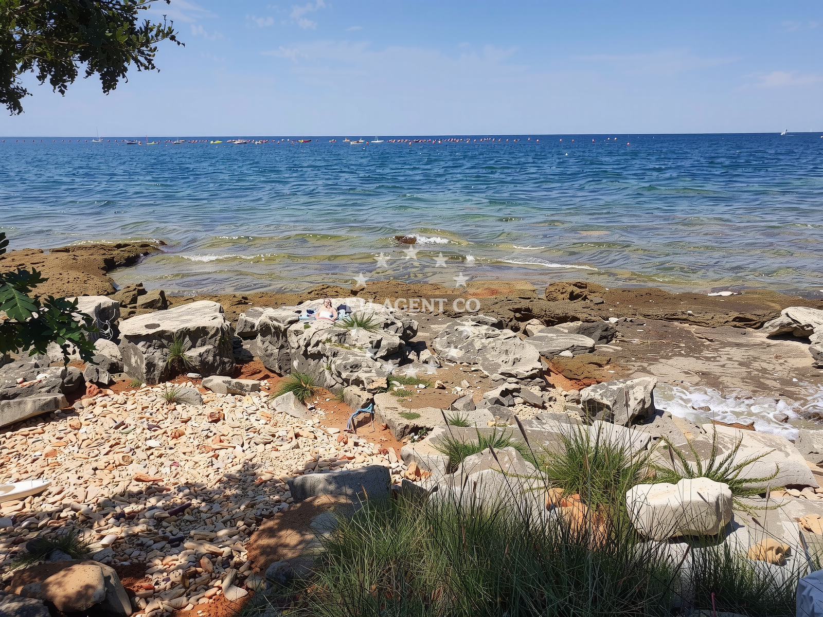 Beach facilities and surroundings at Plicina beach in Červar 2A, Poreč