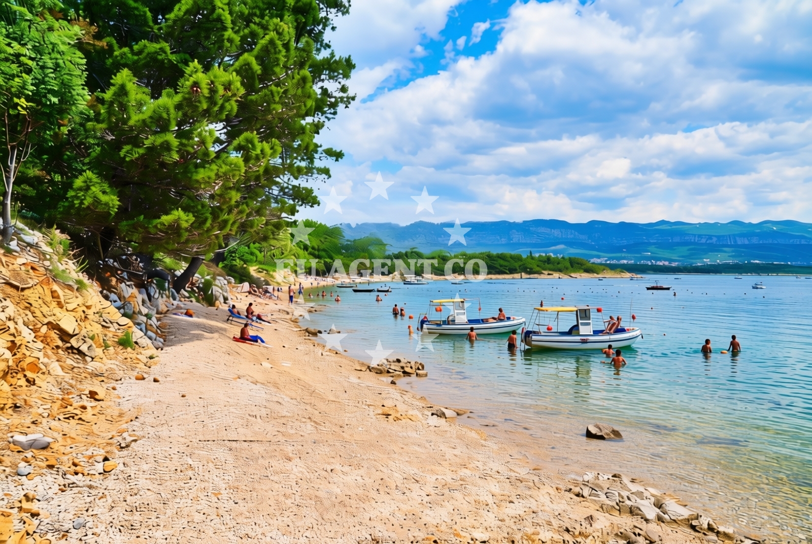 Shoreline and swimming area at Plišivica, Čižići (Krk) Beach in Plišivica