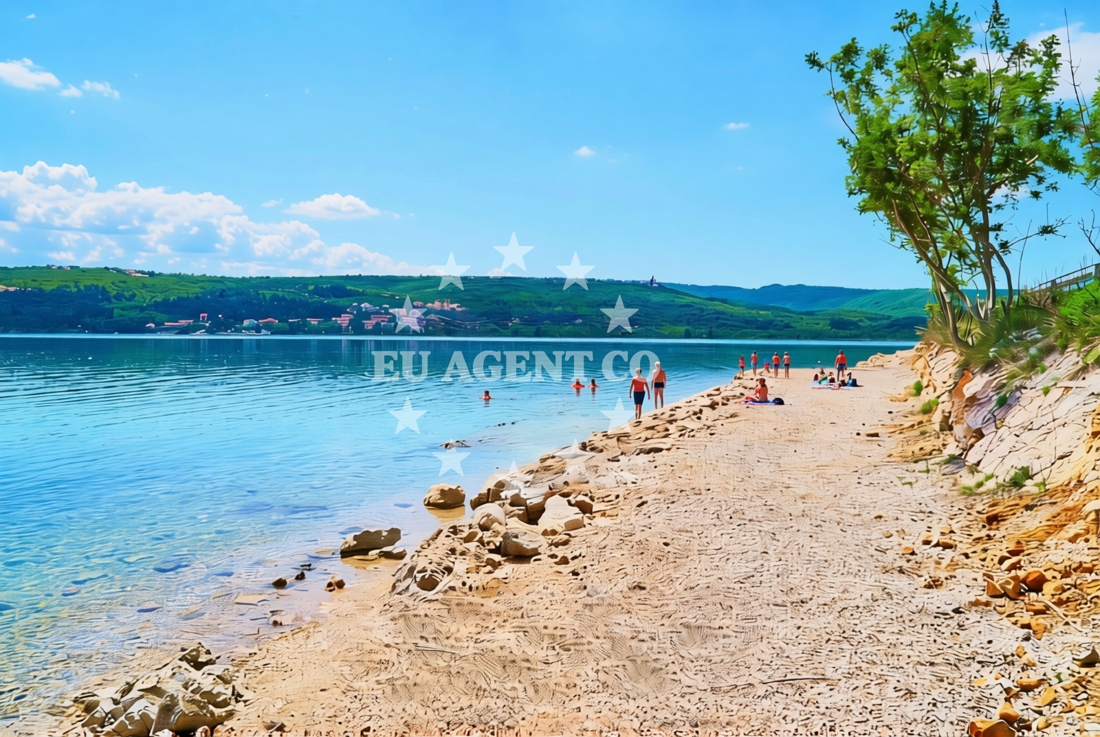 Sea and coastal view of Plišivica, Čižići (Krk) Beach in Plišivica