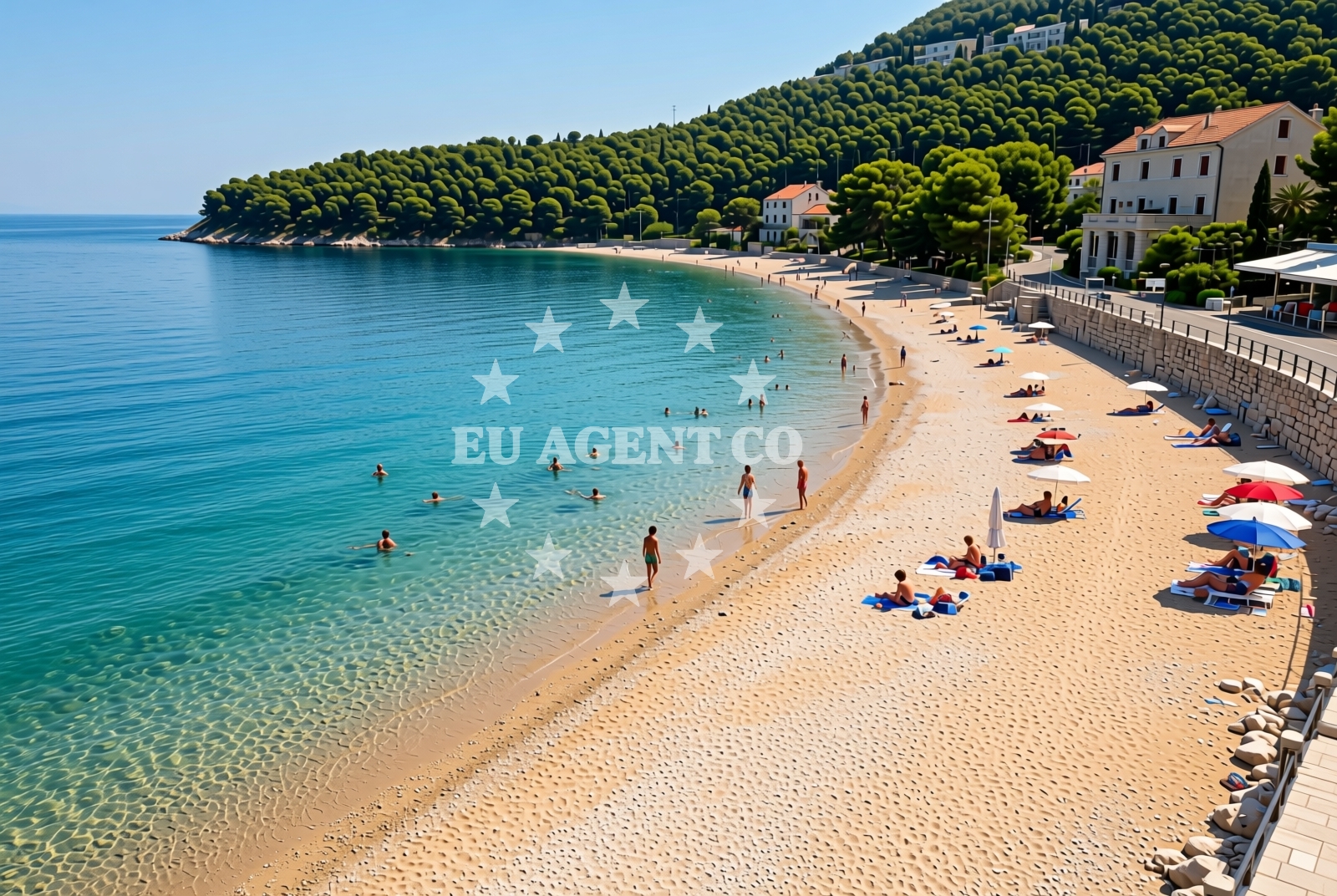 Beach facilities and surroundings at Plišivica, Čižići (Krk) Beach in Plišivica