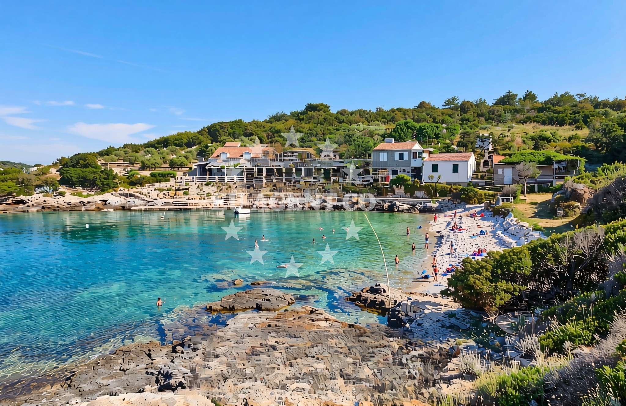 Overview of Plisko Polje (Vis): beaches and coves (1) in Plisko Polje (Vis)