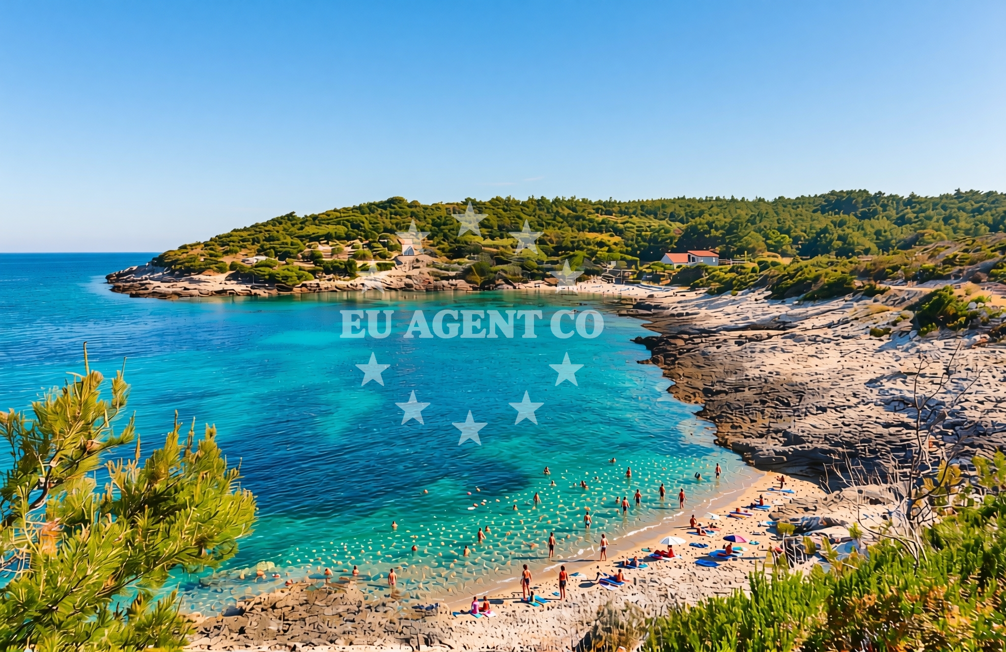 Shoreline and swimming area at Plisko Polje (Vis): beaches and coves (1) in Plisko Polje (Vis)