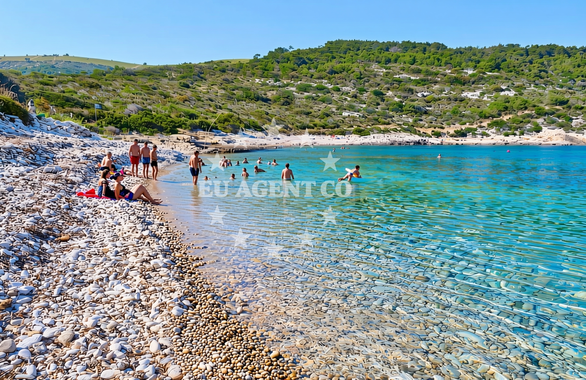 Sea and coastal view of Plisko Polje (Vis): beaches and coves (1) in Plisko Polje (Vis)