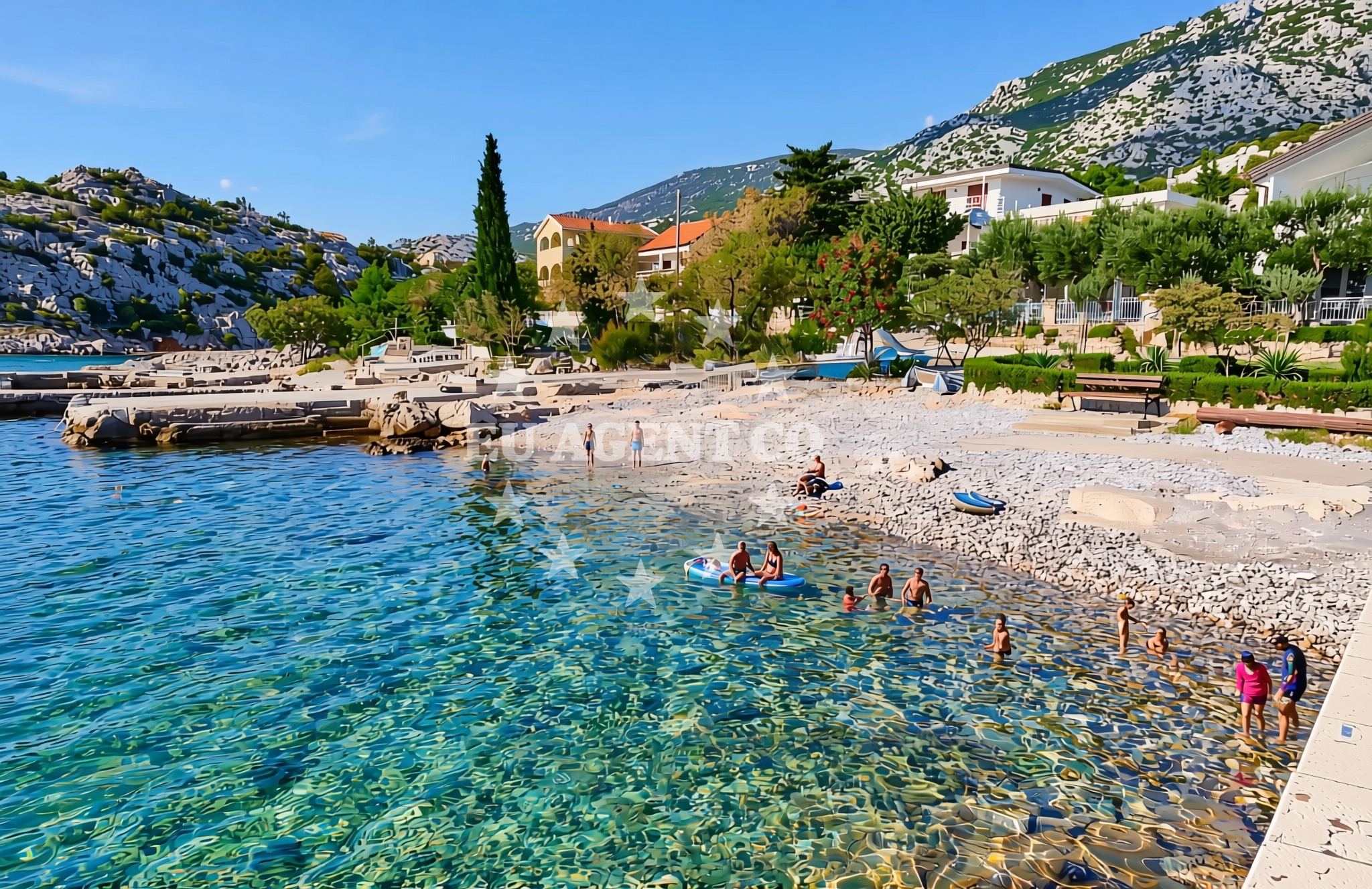 Overview of Plitka draga, Cesarica Beach in Plitka draga