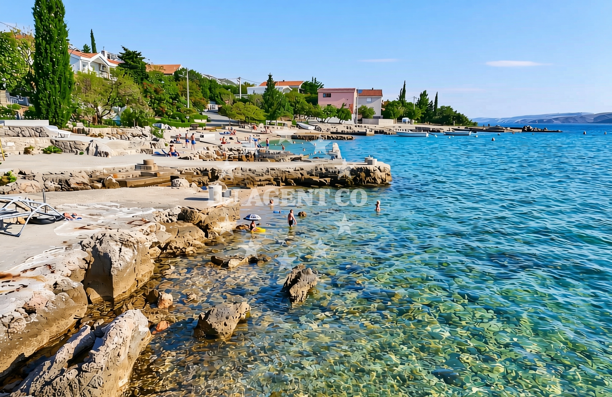 Sea and coastal view of Plitka draga, Cesarica Beach in Plitka draga