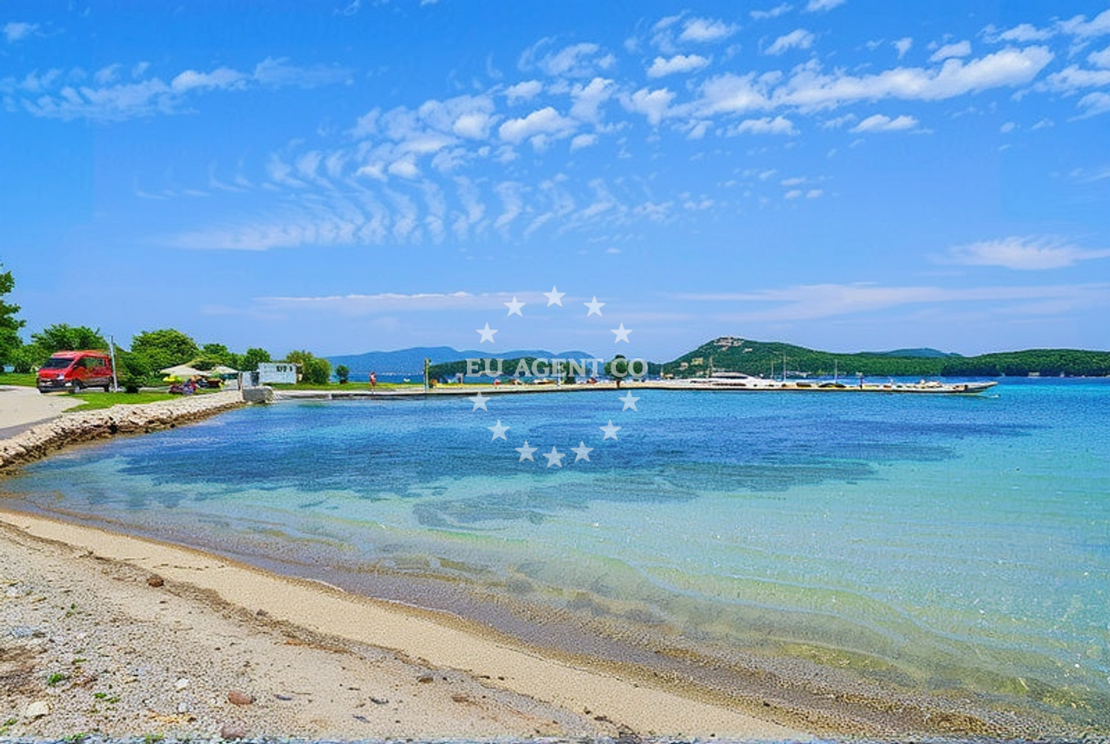 Sea and coastal view of Plitka Vala beach in Obala Petra Krešimira IV 108B, Betina