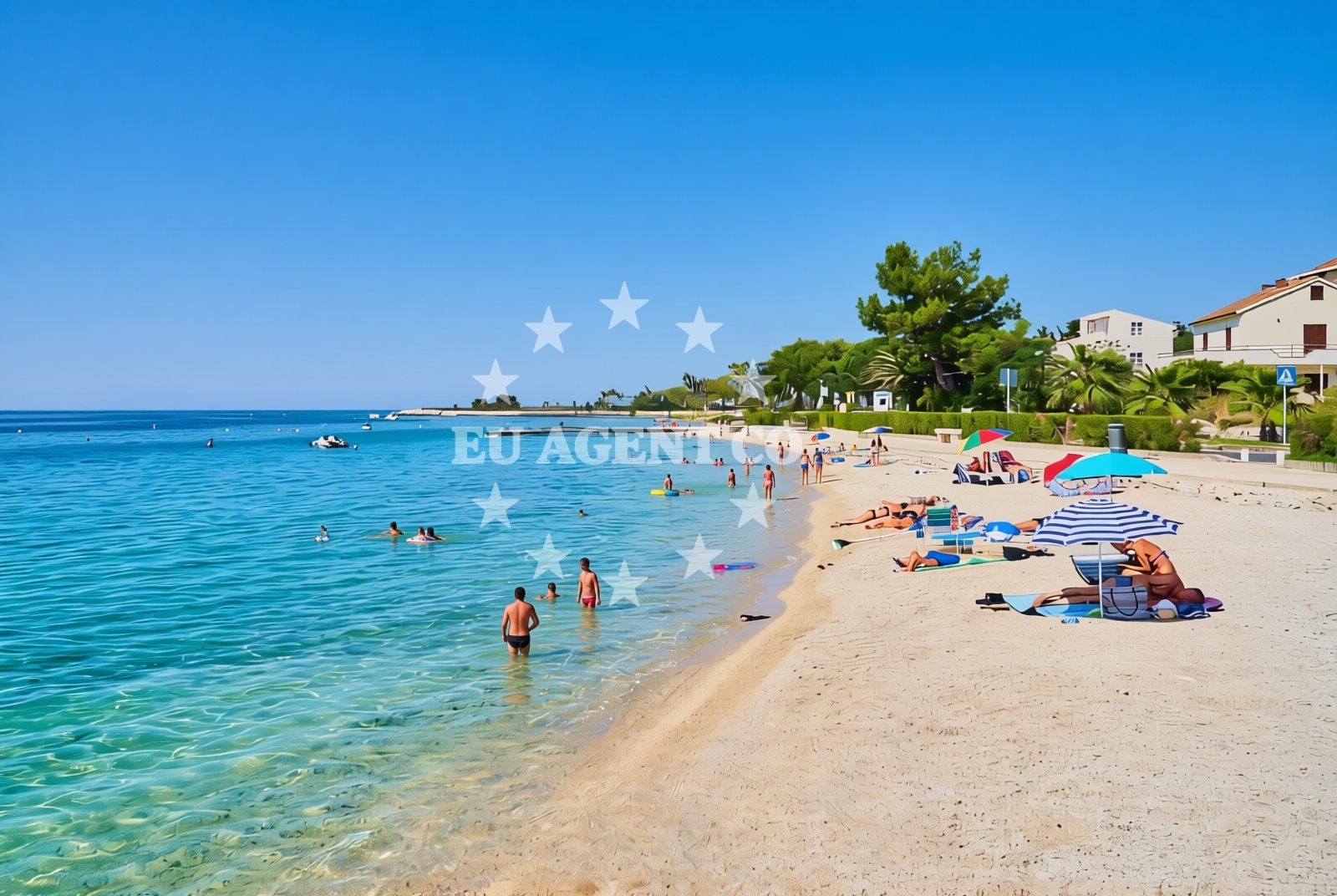 Overview of Ploče, Novalja (Pag) Beach in Ploče