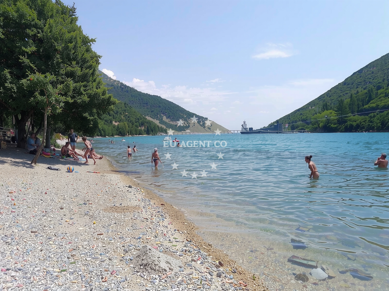 Overview of Plomin Beach in Plomin 69B, Plomin