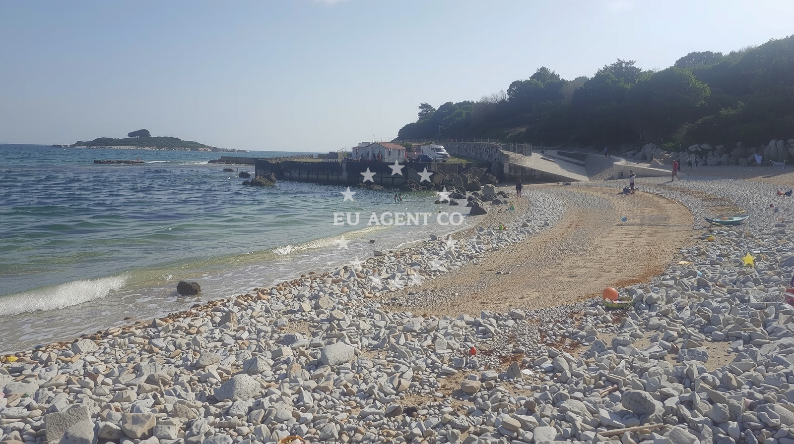 Sea and coastal view of Plyazh Pisulj in San Pol 1, Bale
