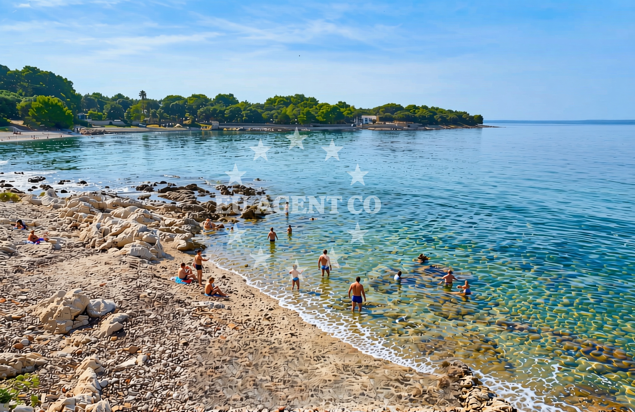 Shoreline and swimming area at Pocukmarak sjever, Silba (Silba) Beach in Pocukmarak sjever