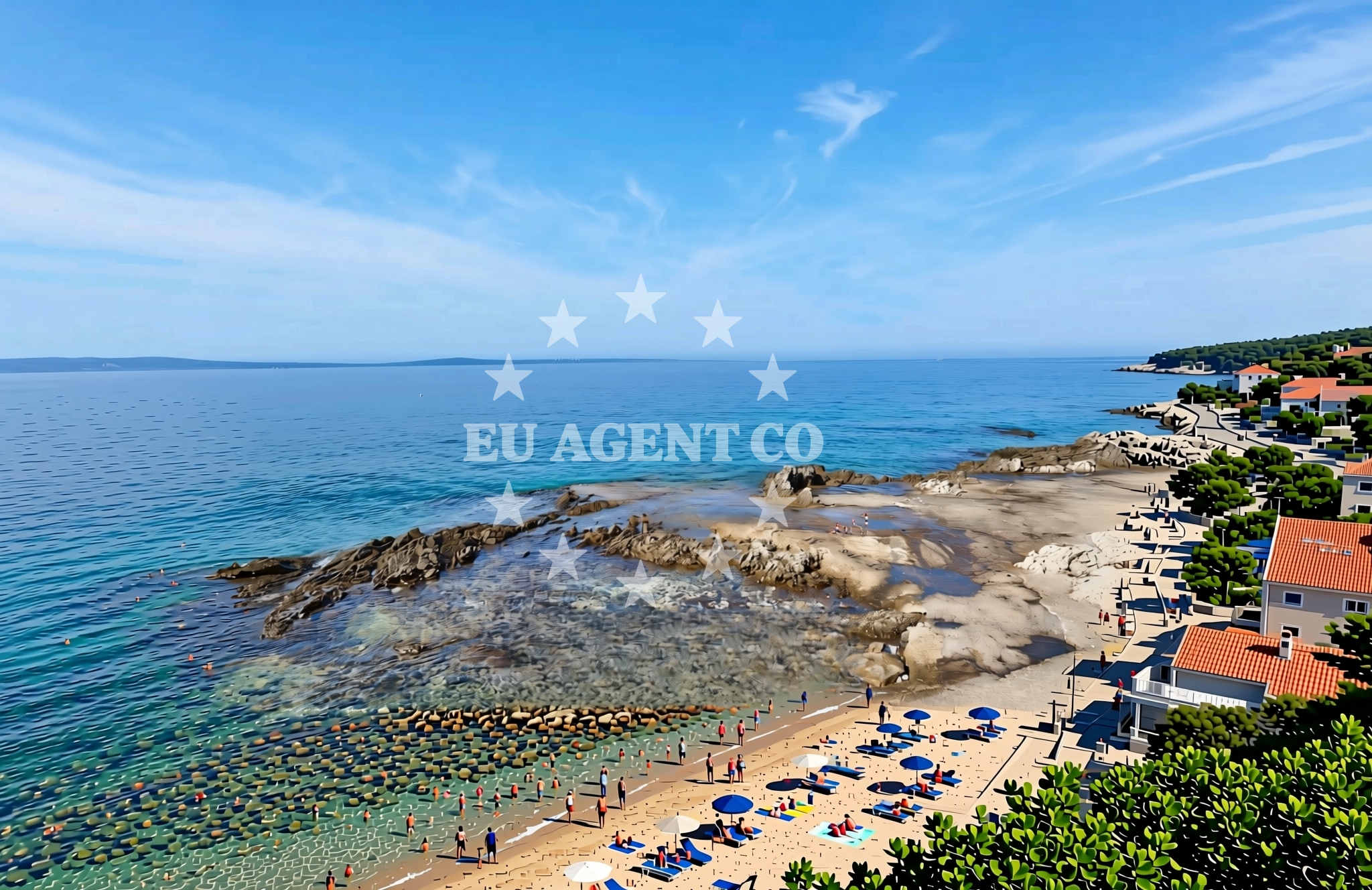 Sea and coastal view of Pocukmarak sjever, Silba (Silba) Beach in Pocukmarak sjever