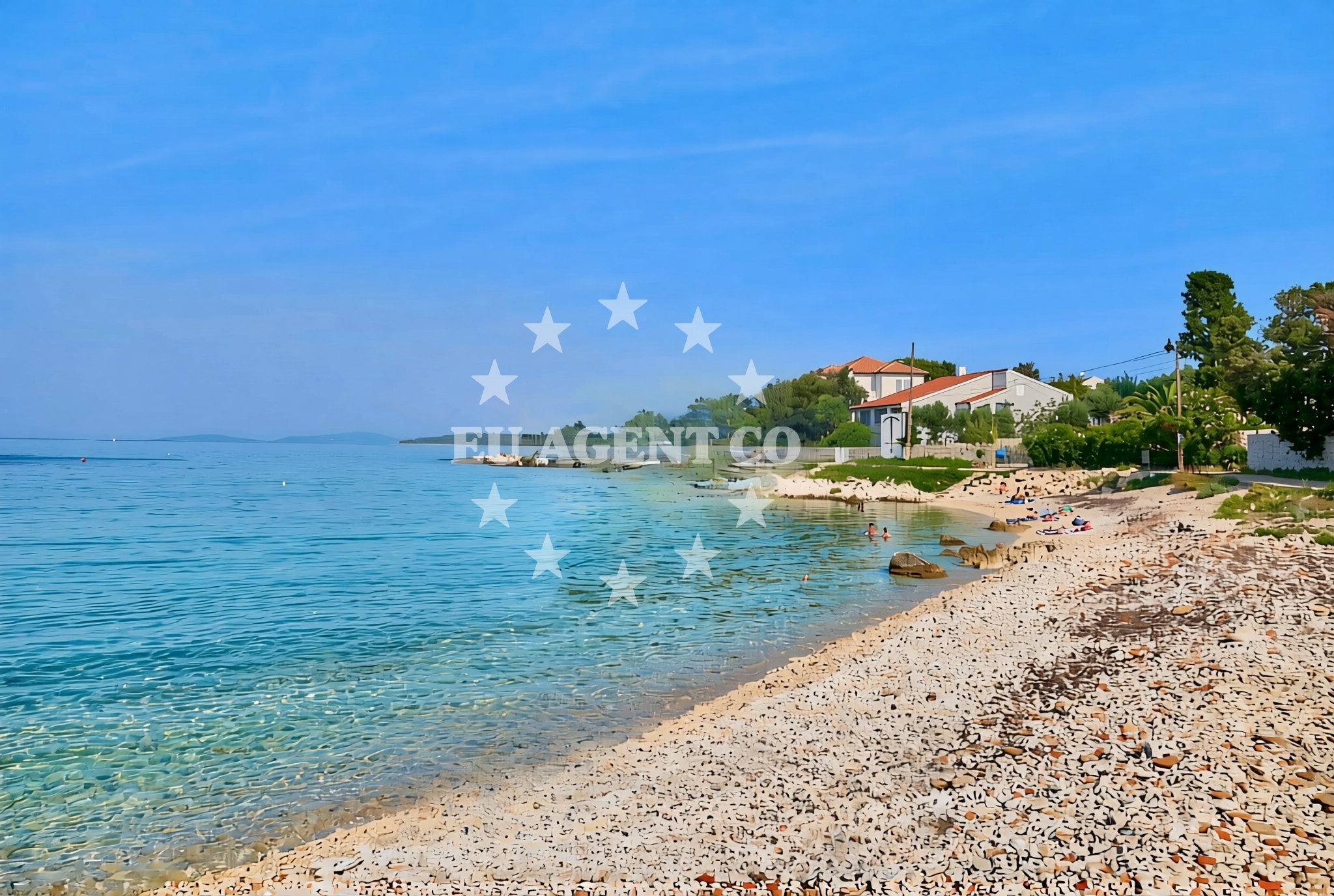 Sea and coastal view of Pocukmarak sredina, Silba (Silba) Beach in Pocukmarak sredina