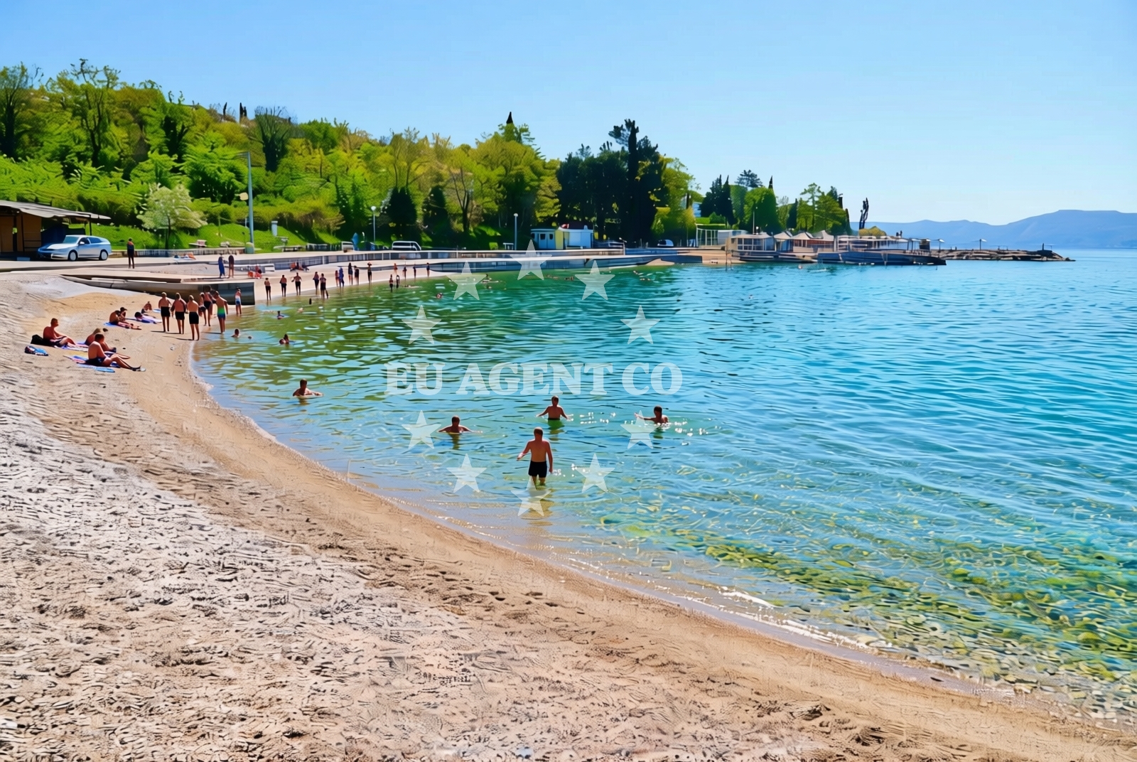 Overview of Pod crkvu (Miramare), Njivice (Krk) Beach in Pod crkvu (Miramare)