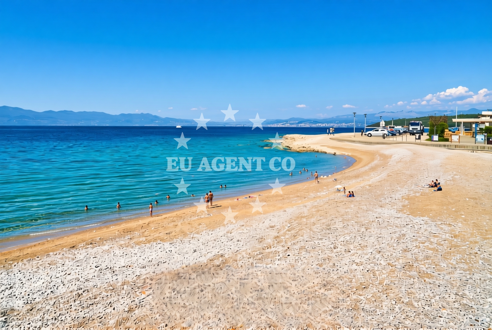 Shoreline and swimming area at Pod crkvu (Miramare), Njivice (Krk) Beach in Pod crkvu (Miramare)