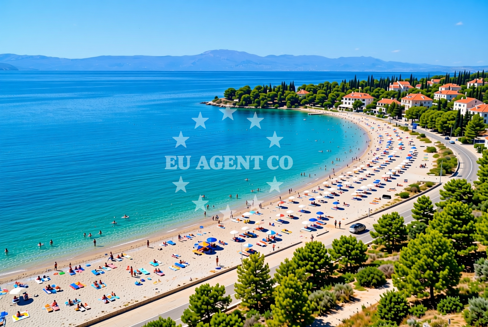 Sea and coastal view of Pod crkvu (Miramare), Njivice (Krk) Beach in Pod crkvu (Miramare)