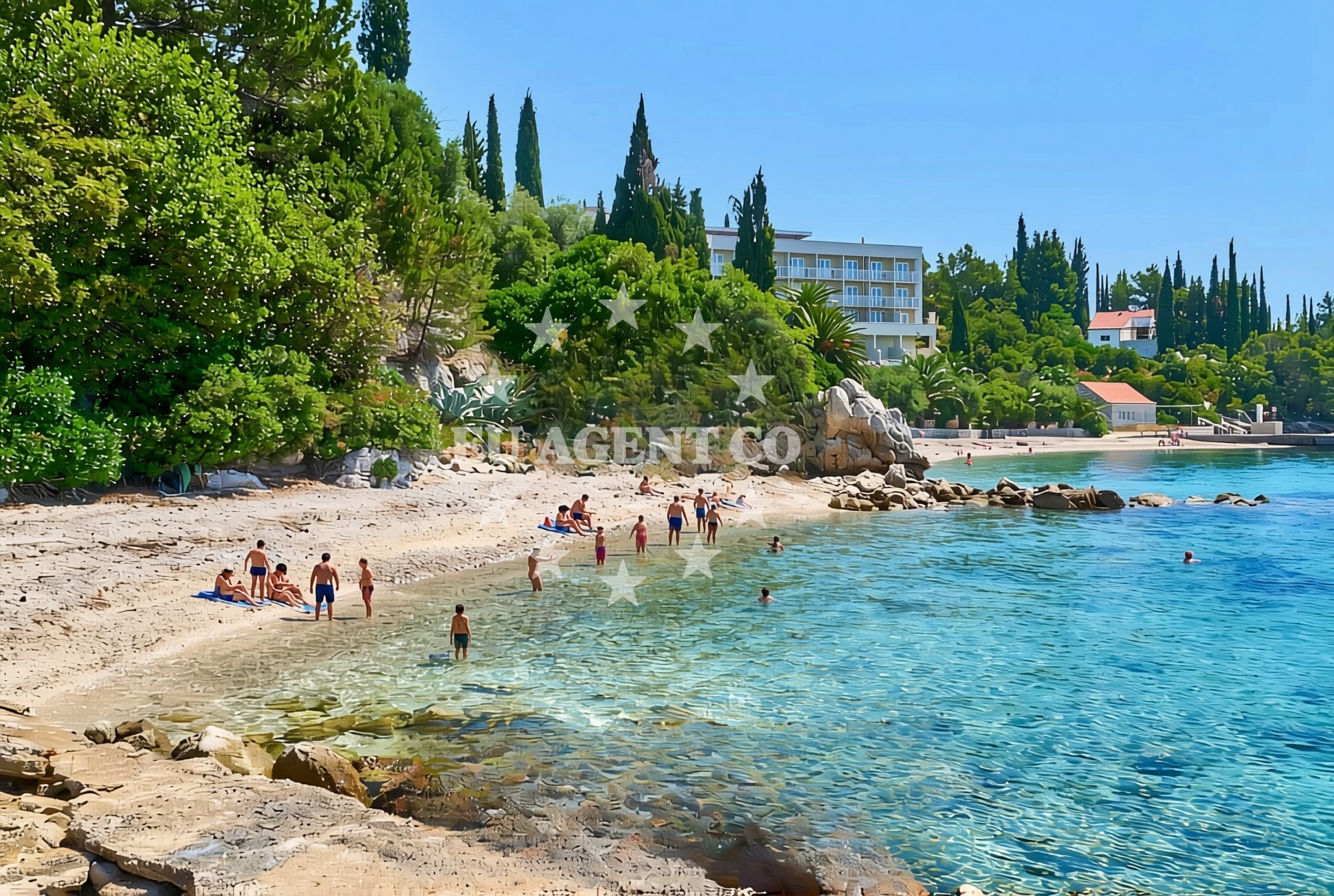 Overview of Pod Gospu istok, Orebić Beach in Pod Gospu istok