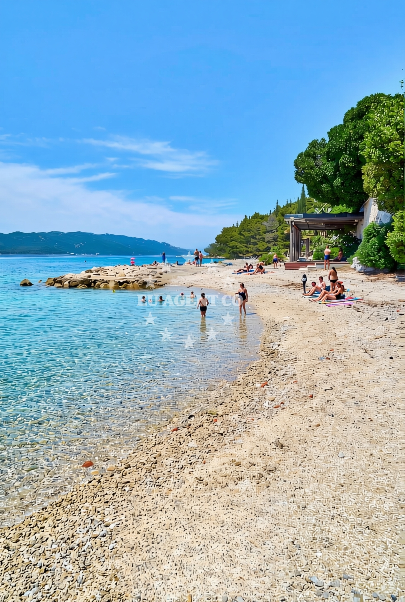 Sea and coastal view of Pod Gospu istok, Orebić Beach in Pod Gospu istok