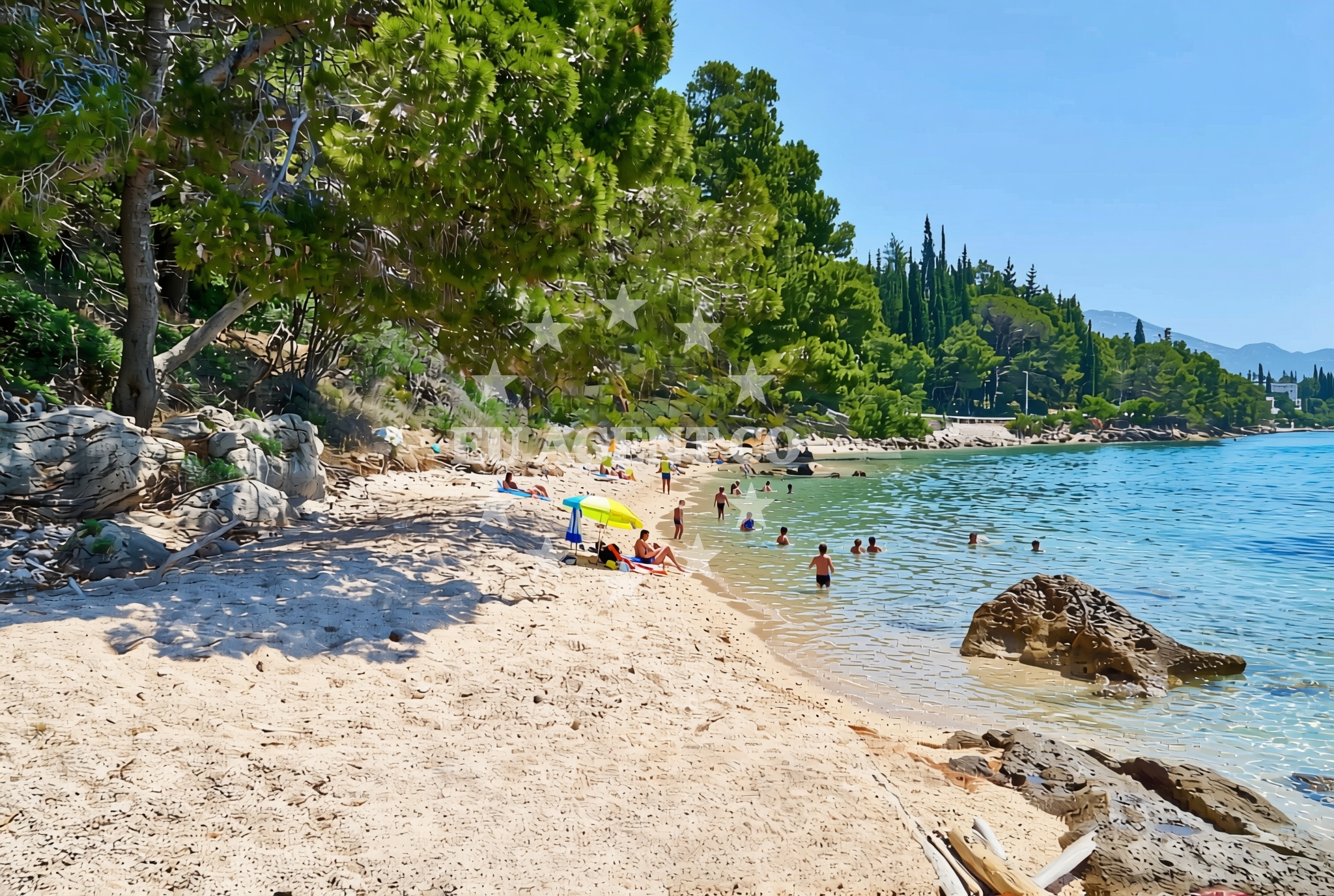 Overview of Pod Gospu sredina 1, Orebić Beach in Pod Gospu sredina 1