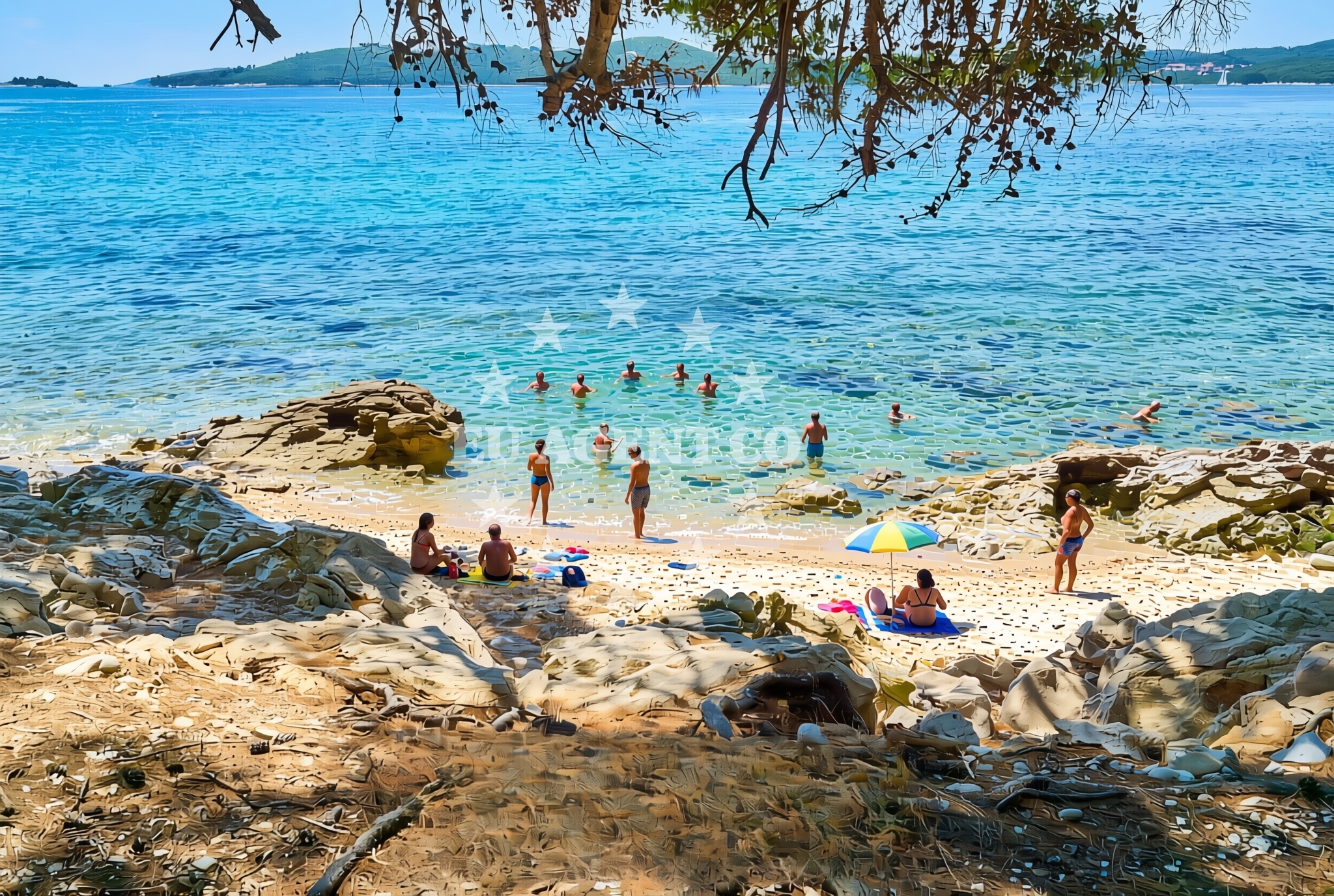 Shoreline and swimming area at Pod Gospu sredina 3, Orebić Beach in Pod Gospu sredina 3