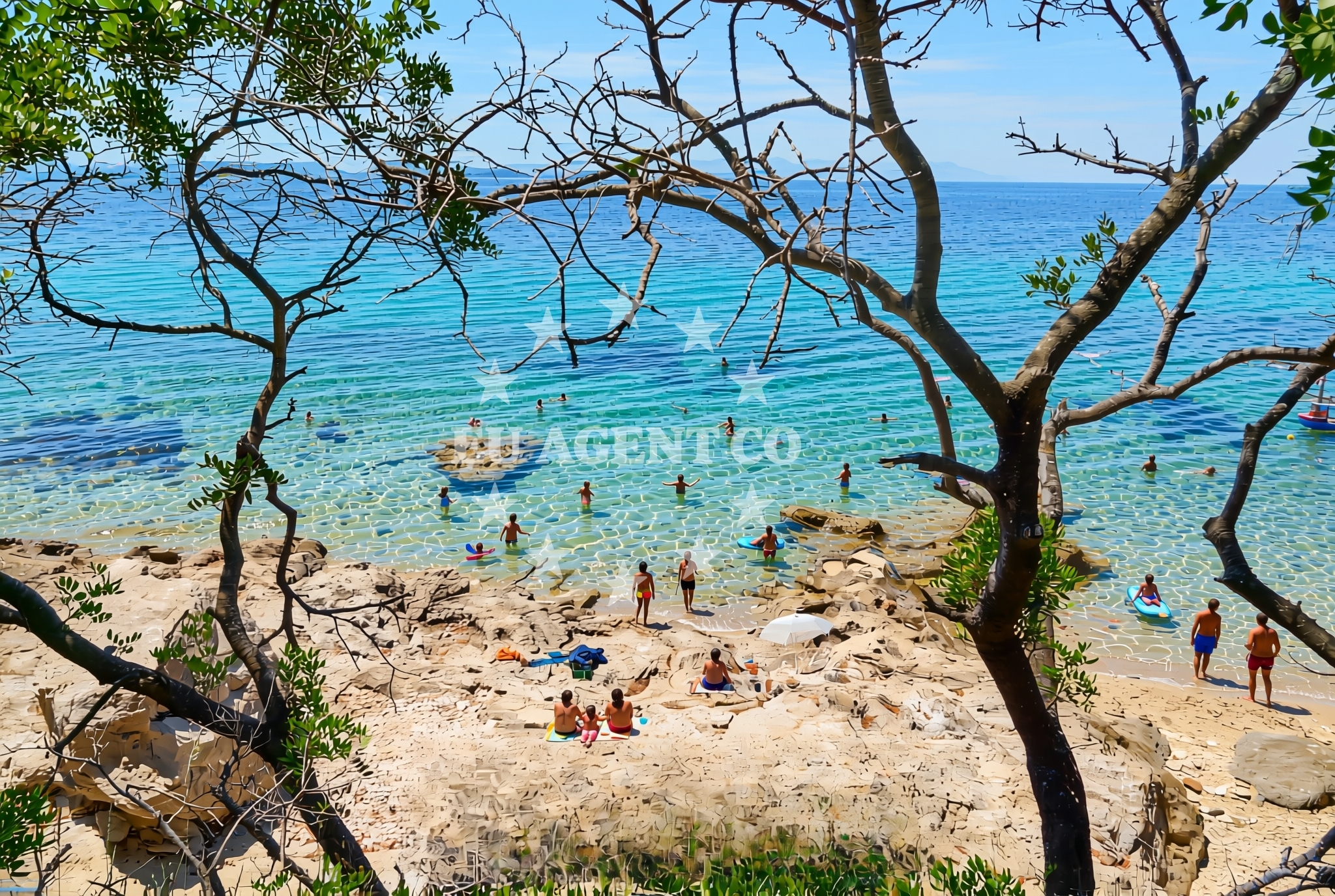 Sea and coastal view of Pod Gospu zapad, Orebić Beach in Pod Gospu zapad