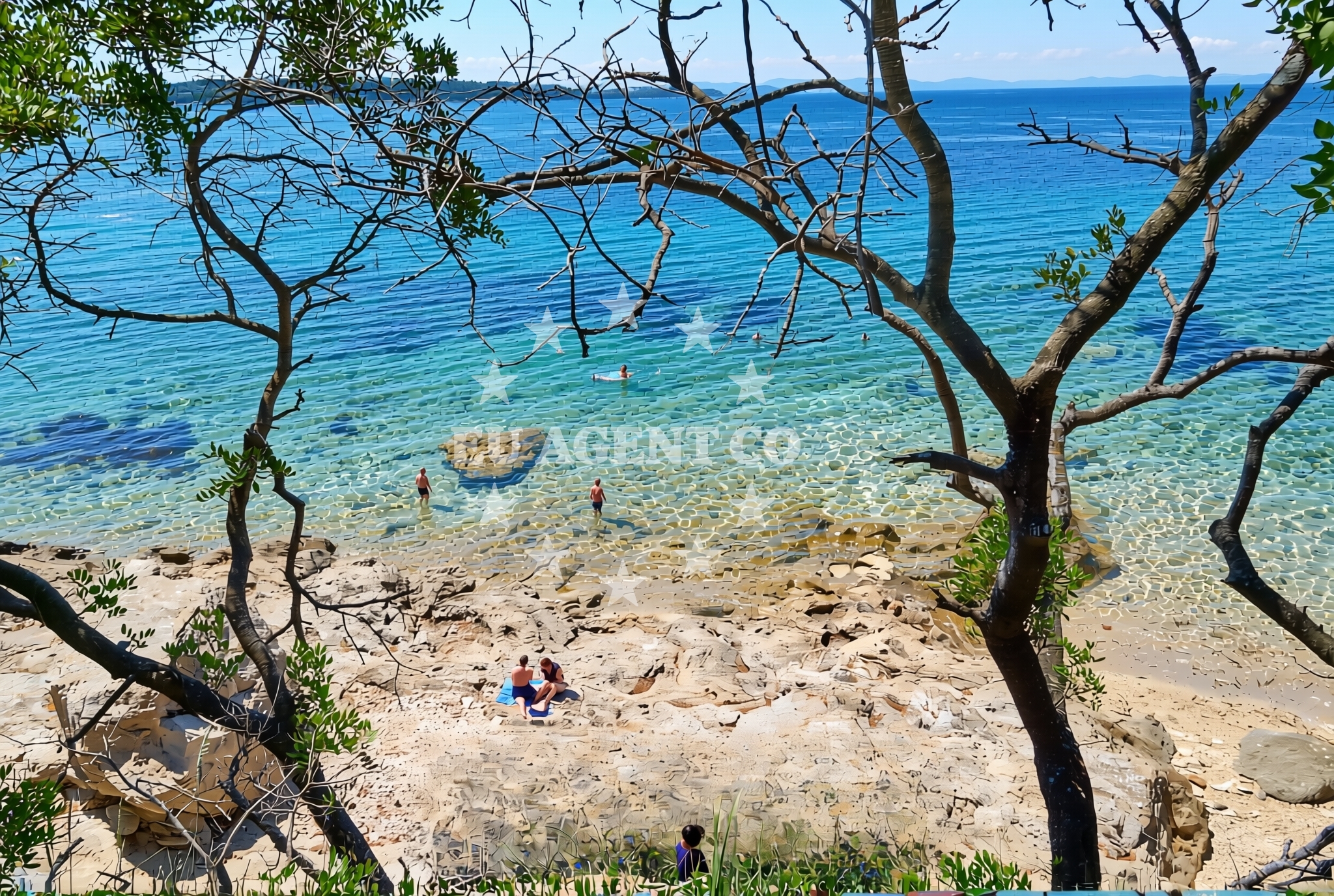 Sea and coastal view of Pod Gospu zapad, Orebić Beach in Pod Gospu zapad