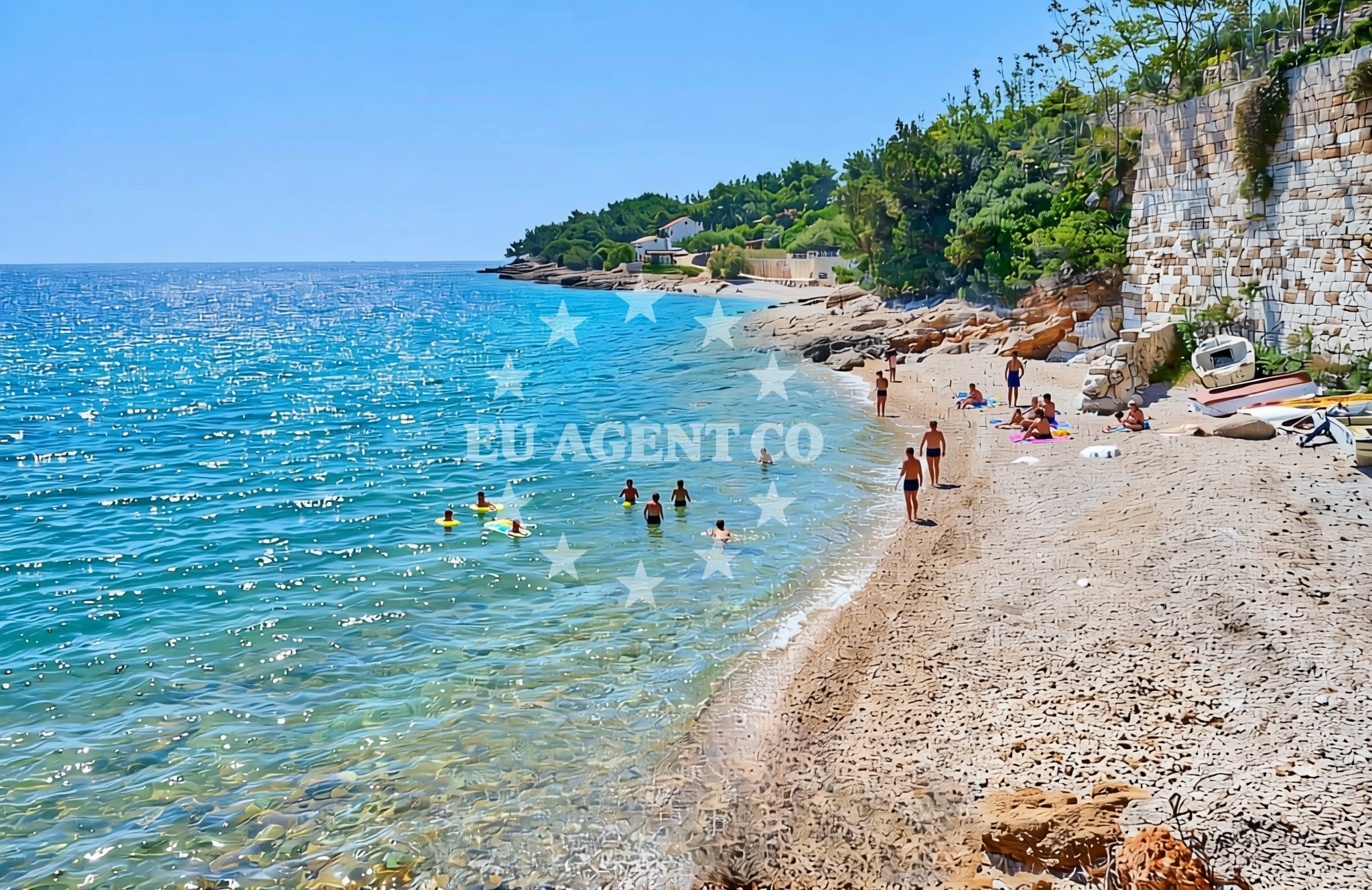 Sea and coastal view of Pod konteju istok, Zavala (Jelsa) (Hvar) Beach in Pod konteju istok