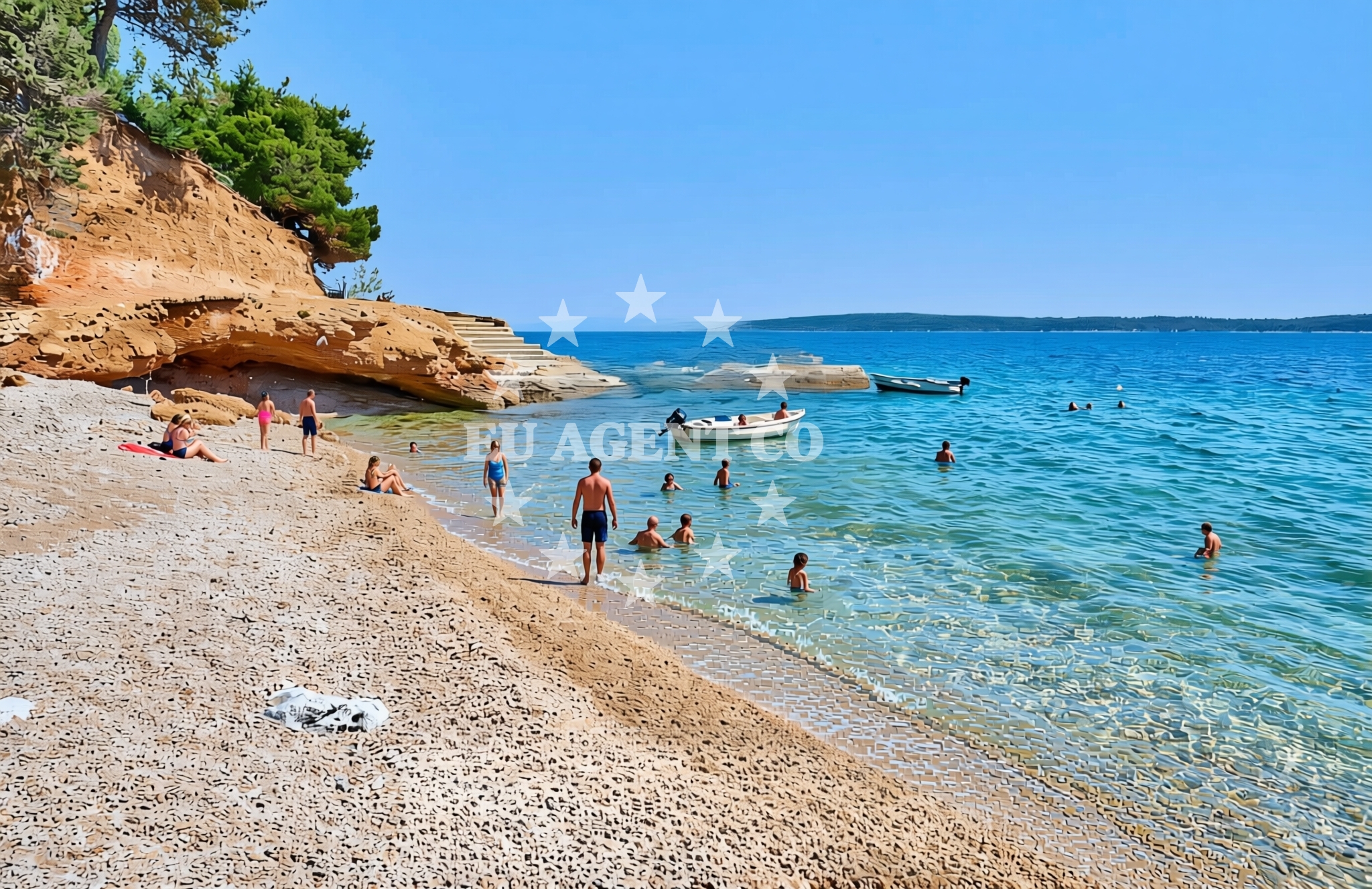 Beach facilities and surroundings at Pod konteju istok, Zavala (Jelsa) (Hvar) Beach in Pod konteju istok