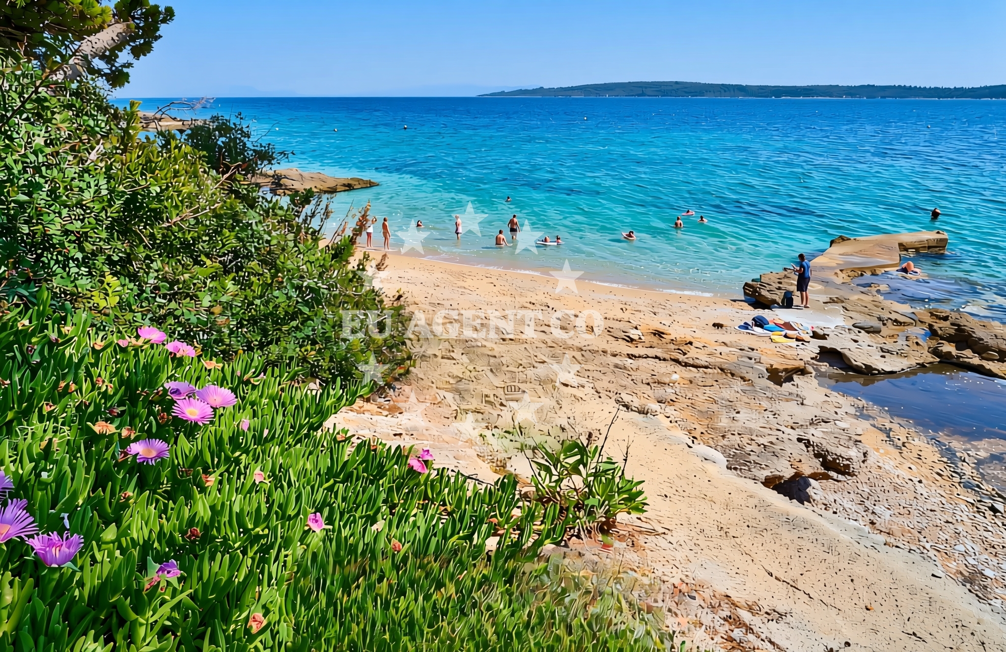 Overview of Pod konteju zapad, Zavala (Jelsa) (Hvar) Beach in Pod konteju zapad