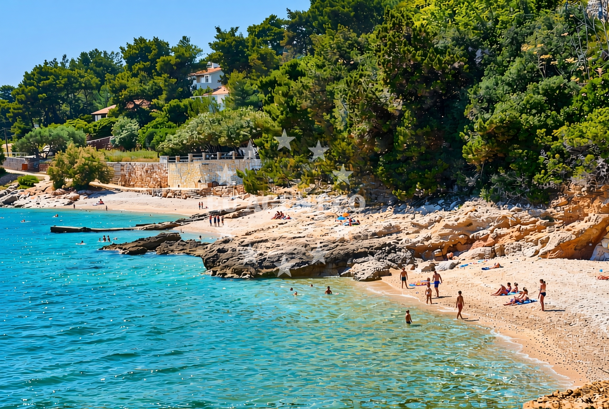 Sea and coastal view of Pod konteju zapad, Zavala (Jelsa) (Hvar) Beach in Pod konteju zapad