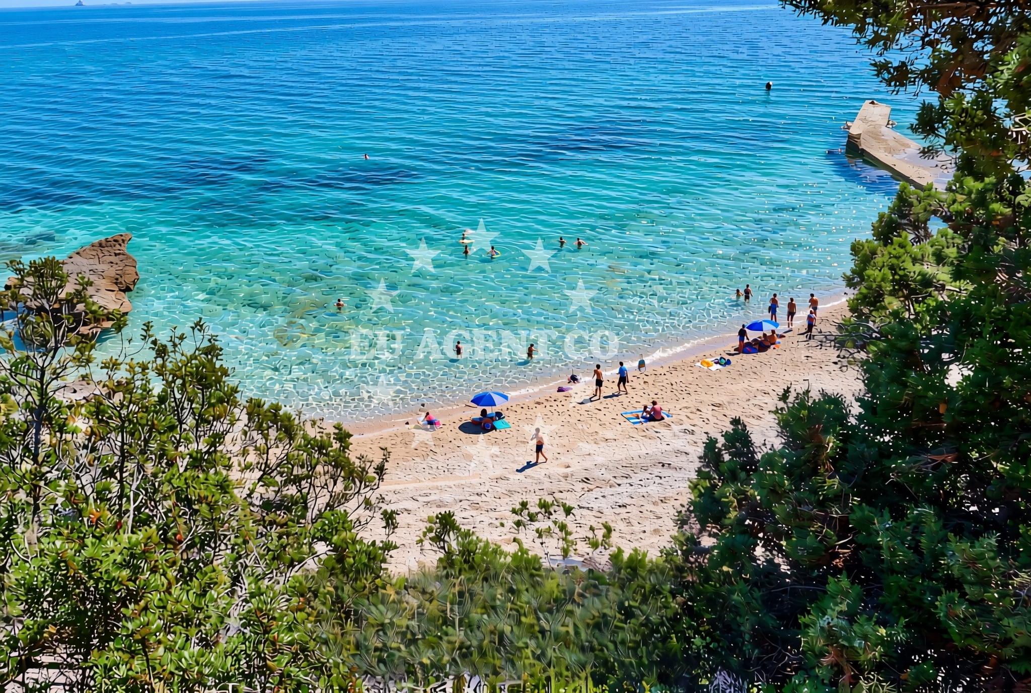 Beach facilities and surroundings at Pod konteju zapad, Zavala (Jelsa) (Hvar) Beach in Pod konteju zapad