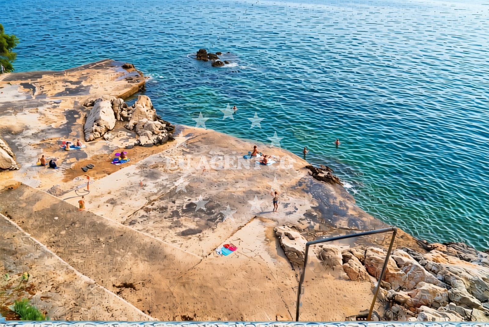 Overview of Pod Markovići, Kostrena Beach in Pod Markovići