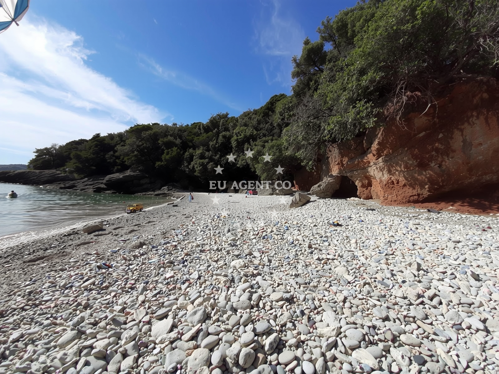Sea and coastal view of Pod Sadic beach in Ustrine 38, Ustrine