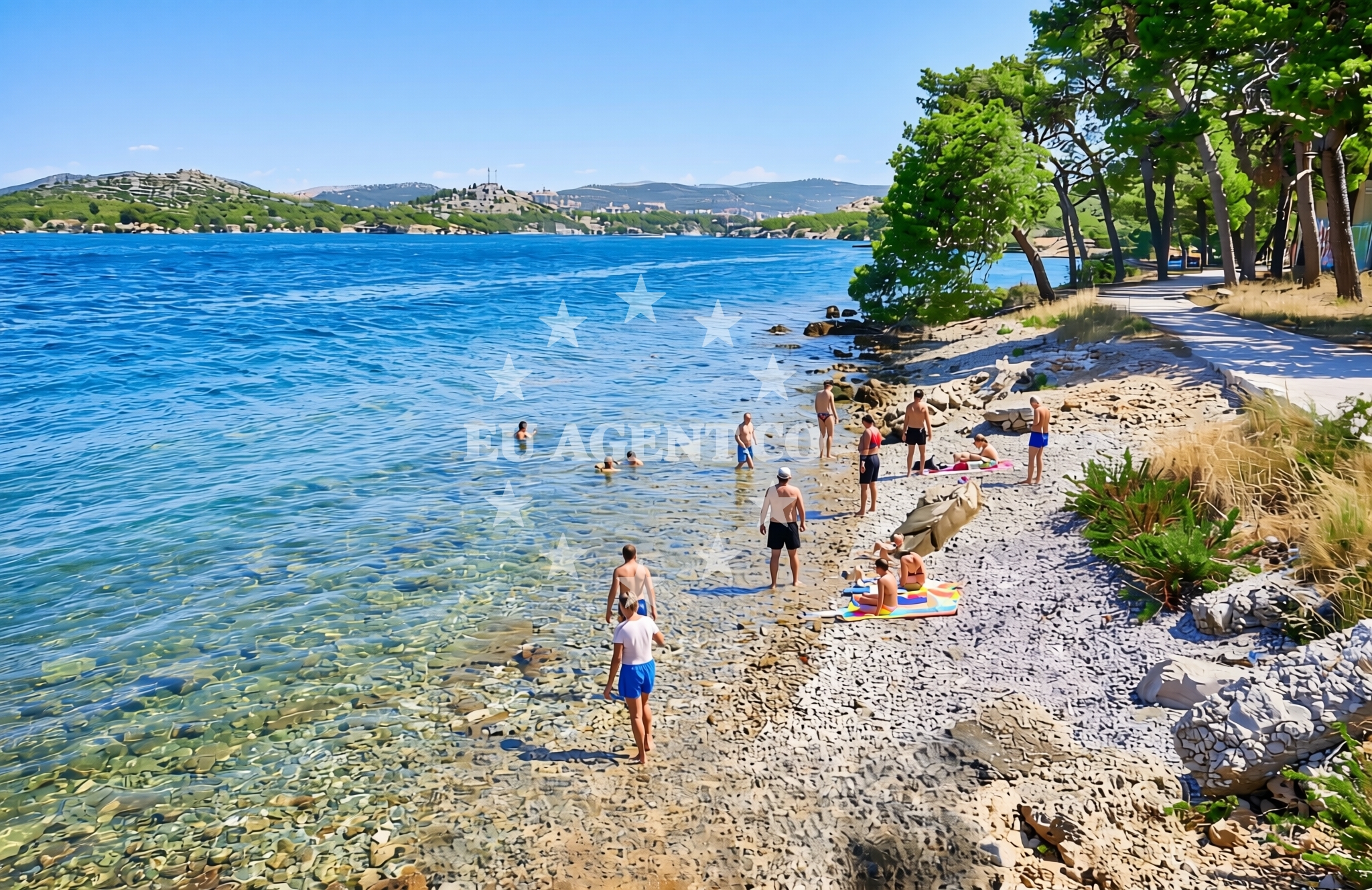 Overview of Pod Škajom, Šibenik Beach in Pod Škajom