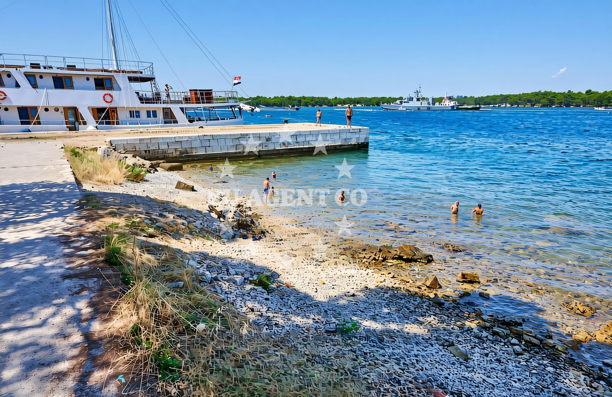 Sea and coastal view of Pod Škajom, Šibenik Beach in Pod Škajom