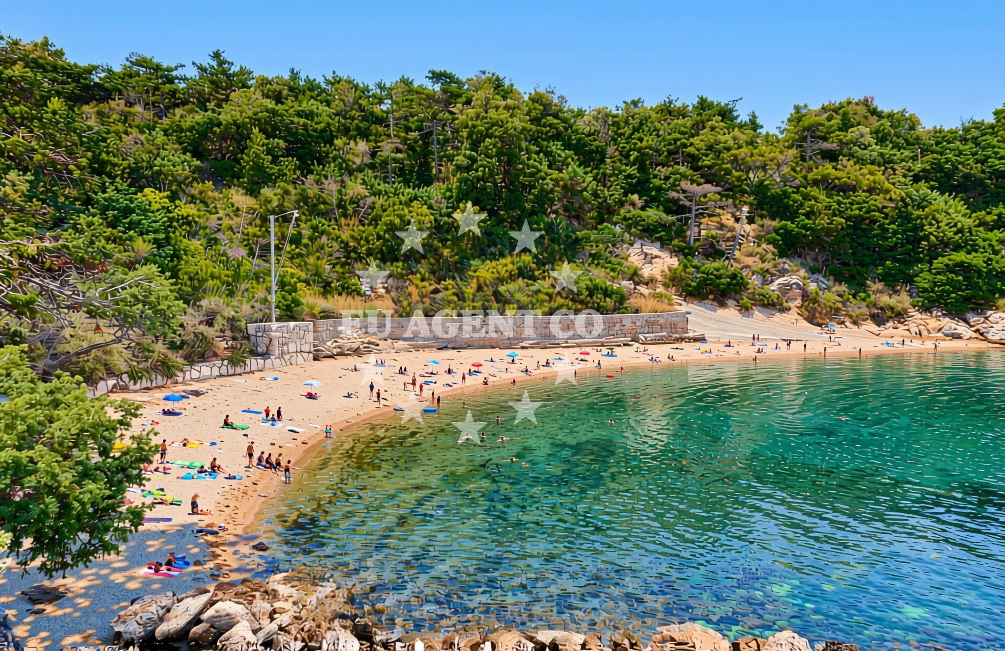 Overview of Podfranovo sjever, Lopar (Rab) Beach in Podfranovo sjever