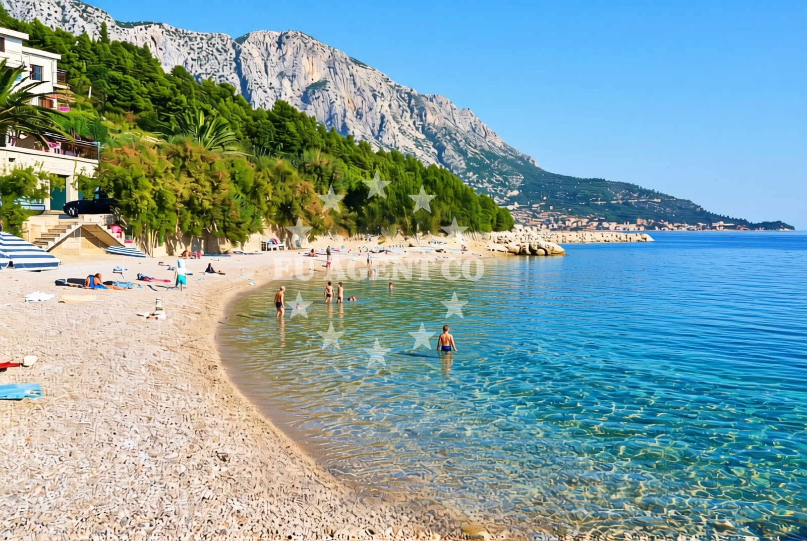 Sea and coastal view of Podgora: beaches and coves (13) in Podgora
