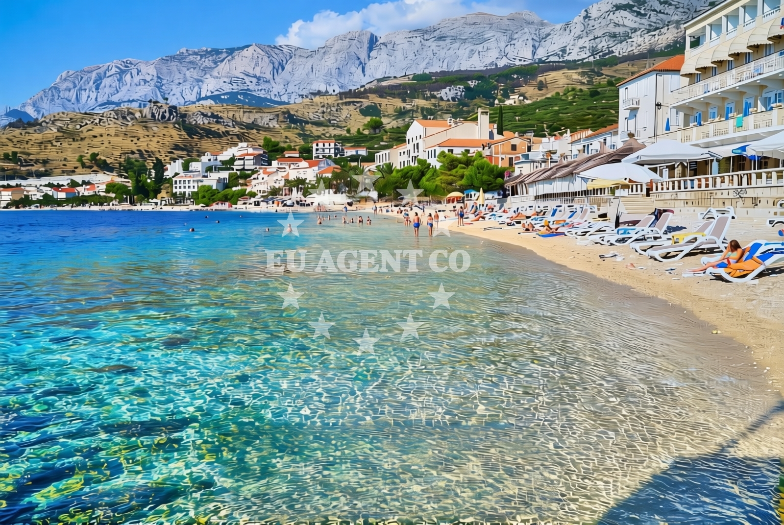 Sea and coastal view of Podgora, Podgora Beach in Podgora