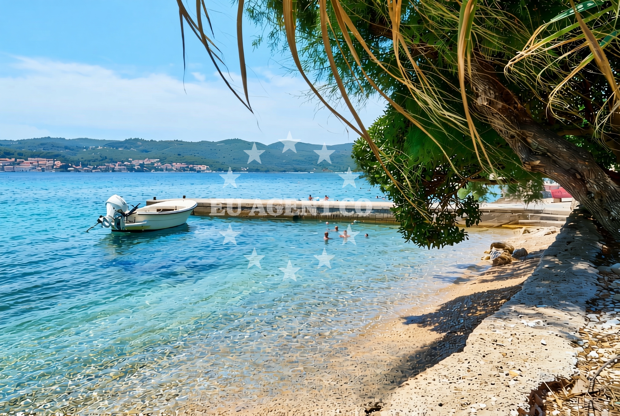 Sea and coastal view of Podgorje istok, Podgorje (Orebić) Beach in Podgorje istok