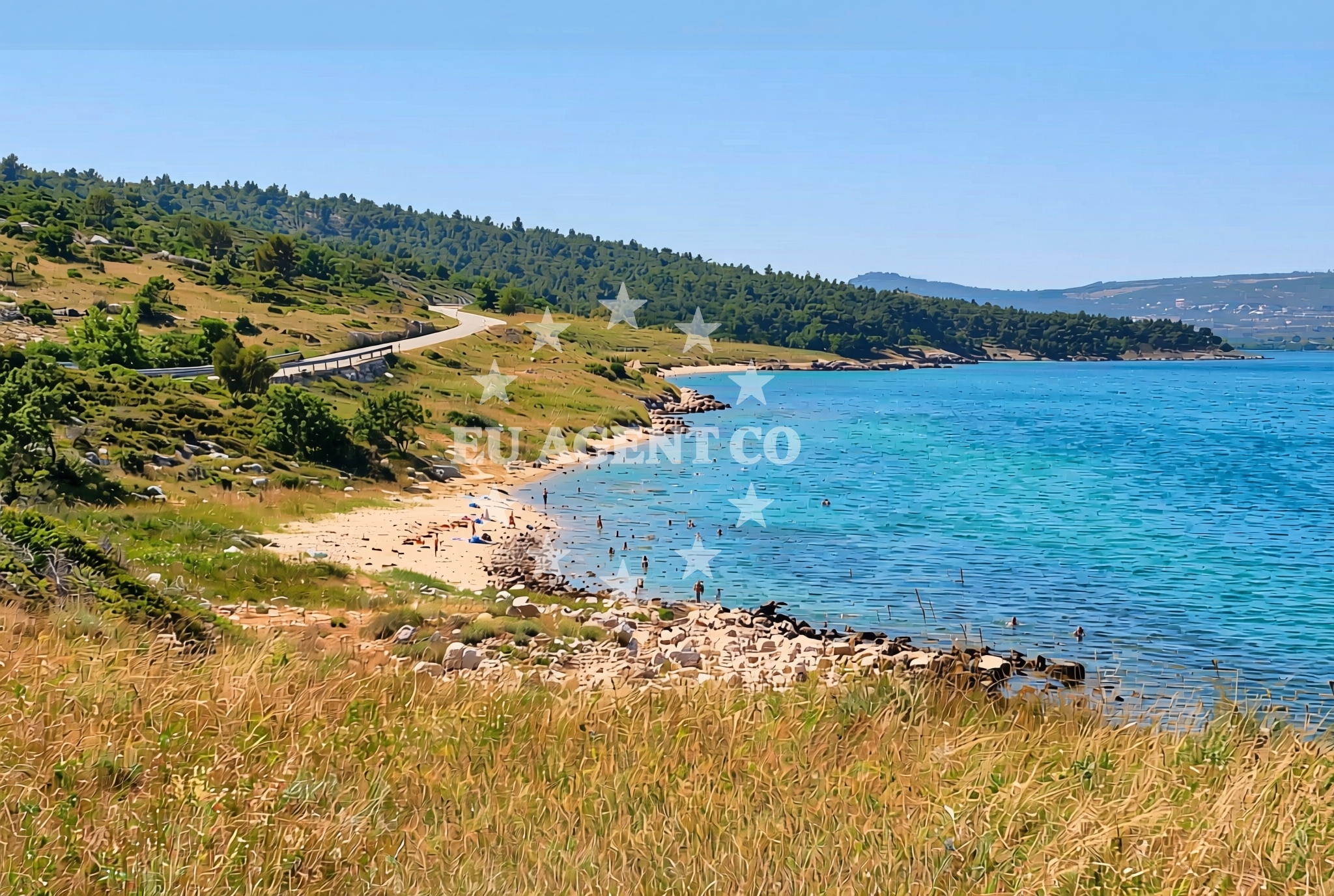 Sea and coastal view of Podgradina istok, Podgradina (Posedarje) Beach in Podgradina istok
