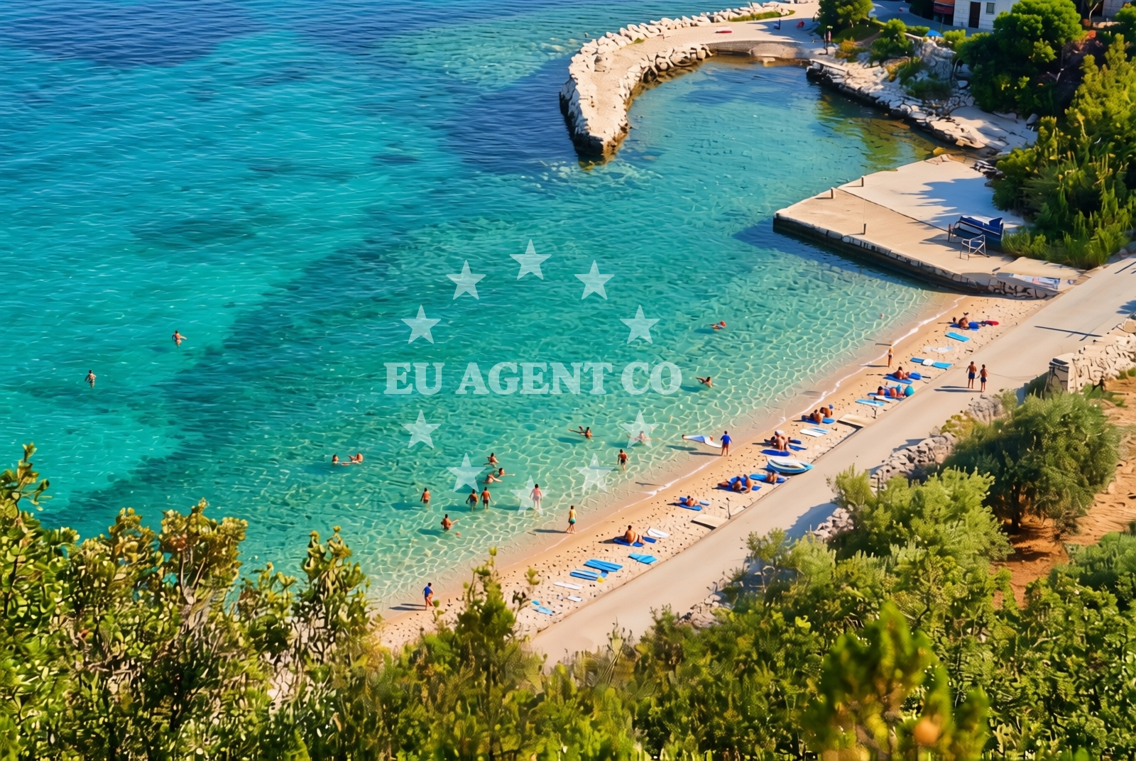 Shoreline and swimming area at Podimoć: beaches and coves (1) in Podimoć