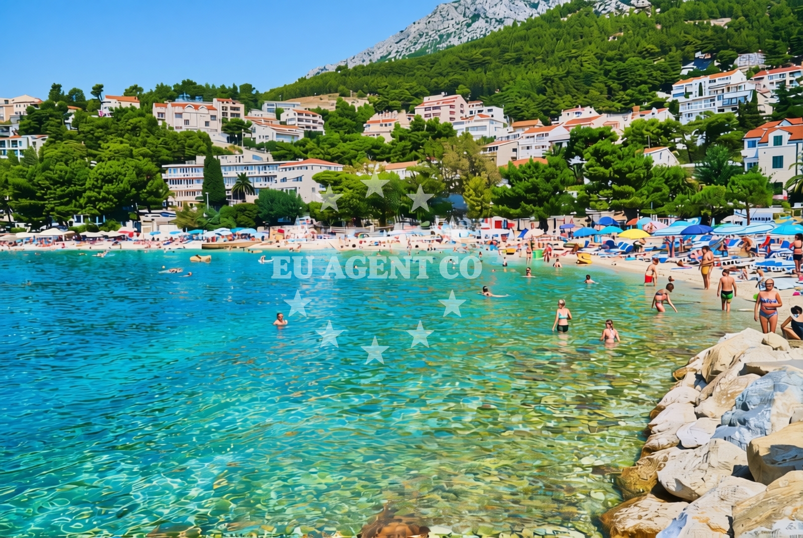 Overview of Podluka, Baška Voda Beach in Podluka