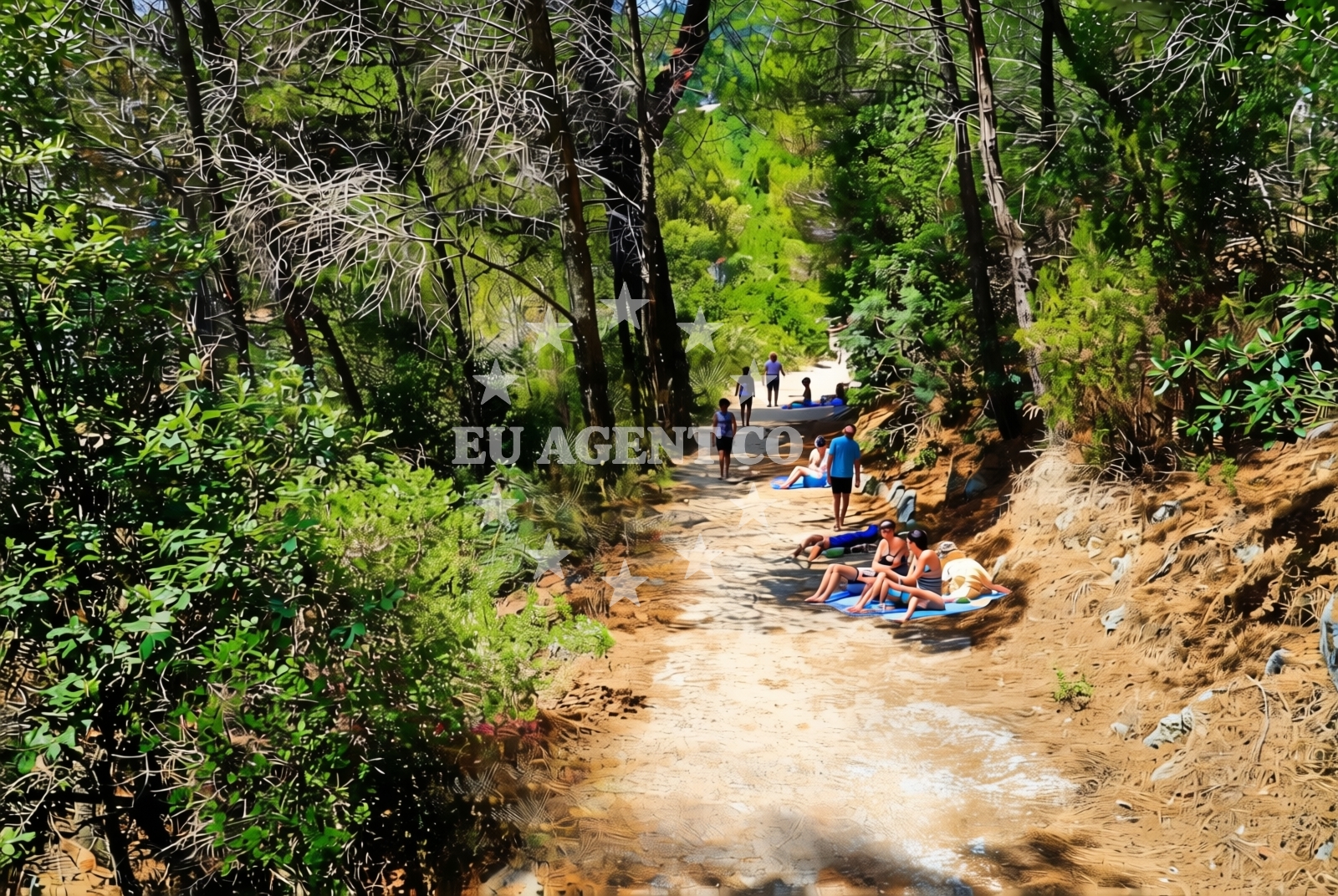 Shoreline and swimming area at Podrope, Ropa (Mljet) Beach in Podrope